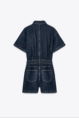 Reyla Playsuit von Talaine in Dunkelblau mit Brusttaschen