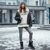 Norvella | Warme Damen-Winterstiefel mit Fellkragen & Profilsohle