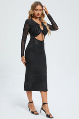 Stellar Night Maxi Dress – Nachtaufnahme mit funkelnden Details