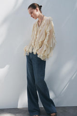 elegante v-hals blouse
