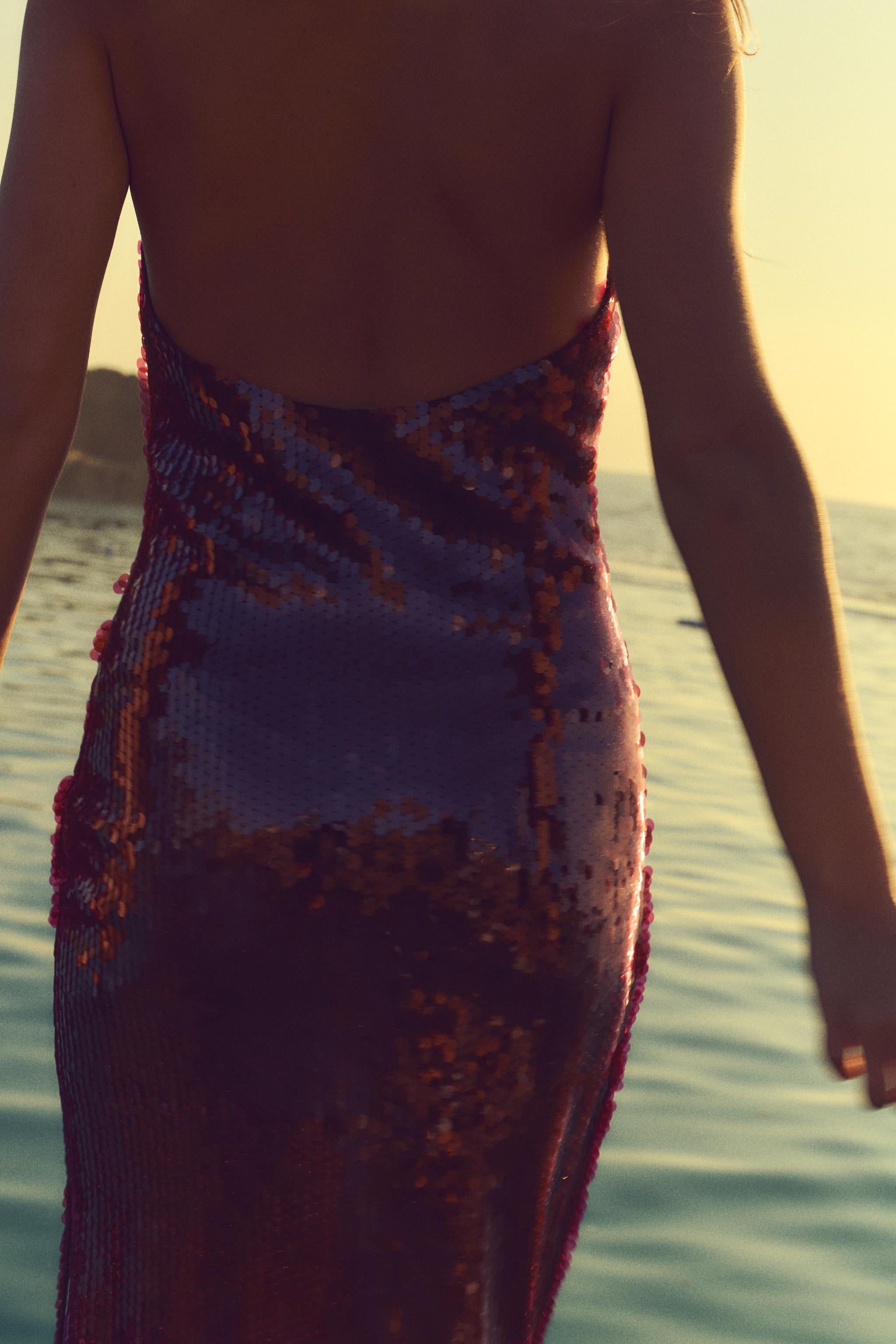 MidnightGlam Maxi Kleid Pailletten Bordeaux Talaine
