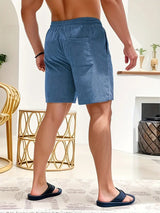 blauwe zwemshort voor mannen met comfortabele pasvorm
