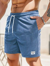 blauwe zwemshort voor mannen met comfortabele pasvorm
