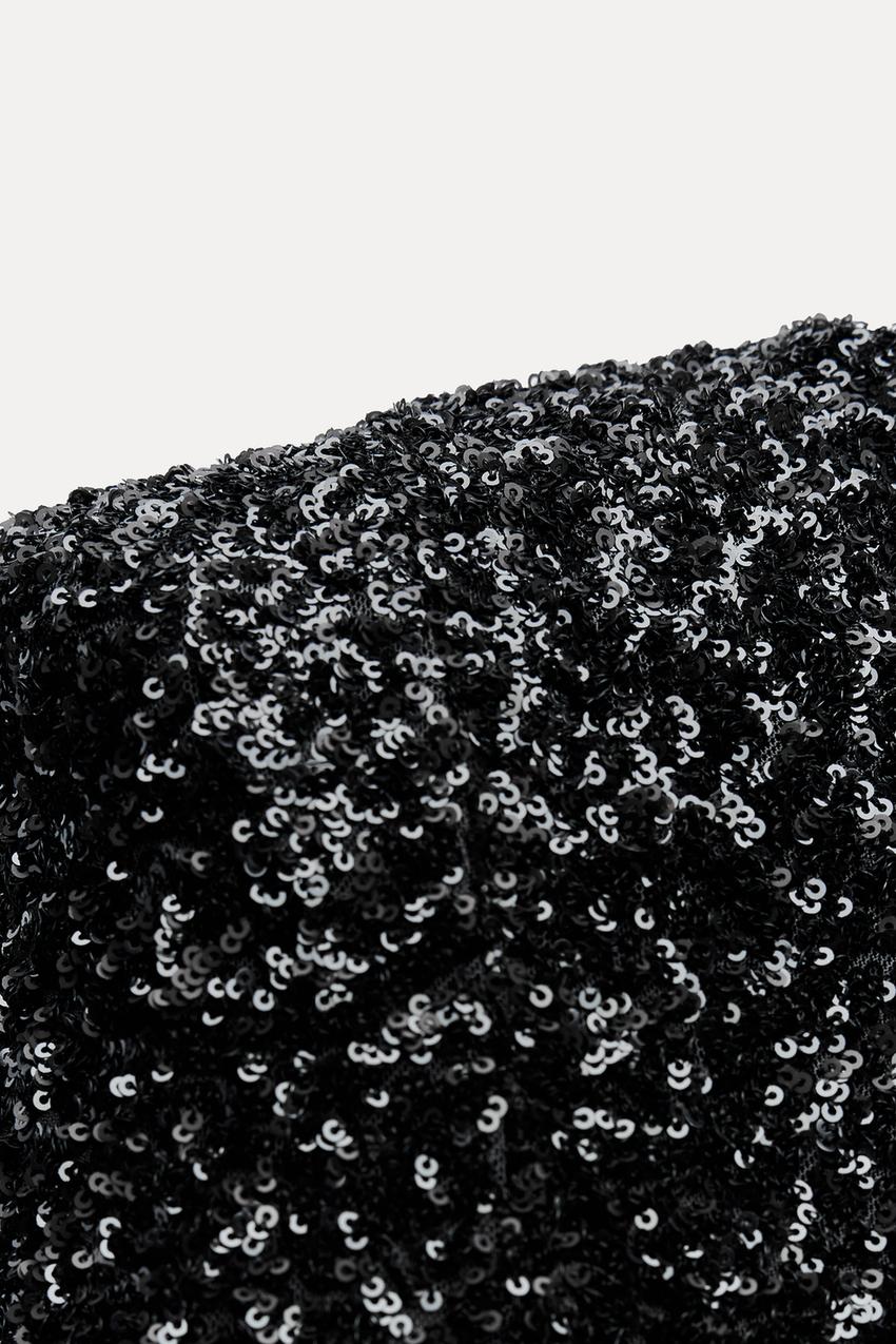 Detailaufnahme Pailletten Starry Sequin Maxi Kleid
