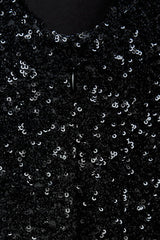 Starry Sequin | Schwarzes Maxi Kleid mit Pailletten & Offenem Rücken