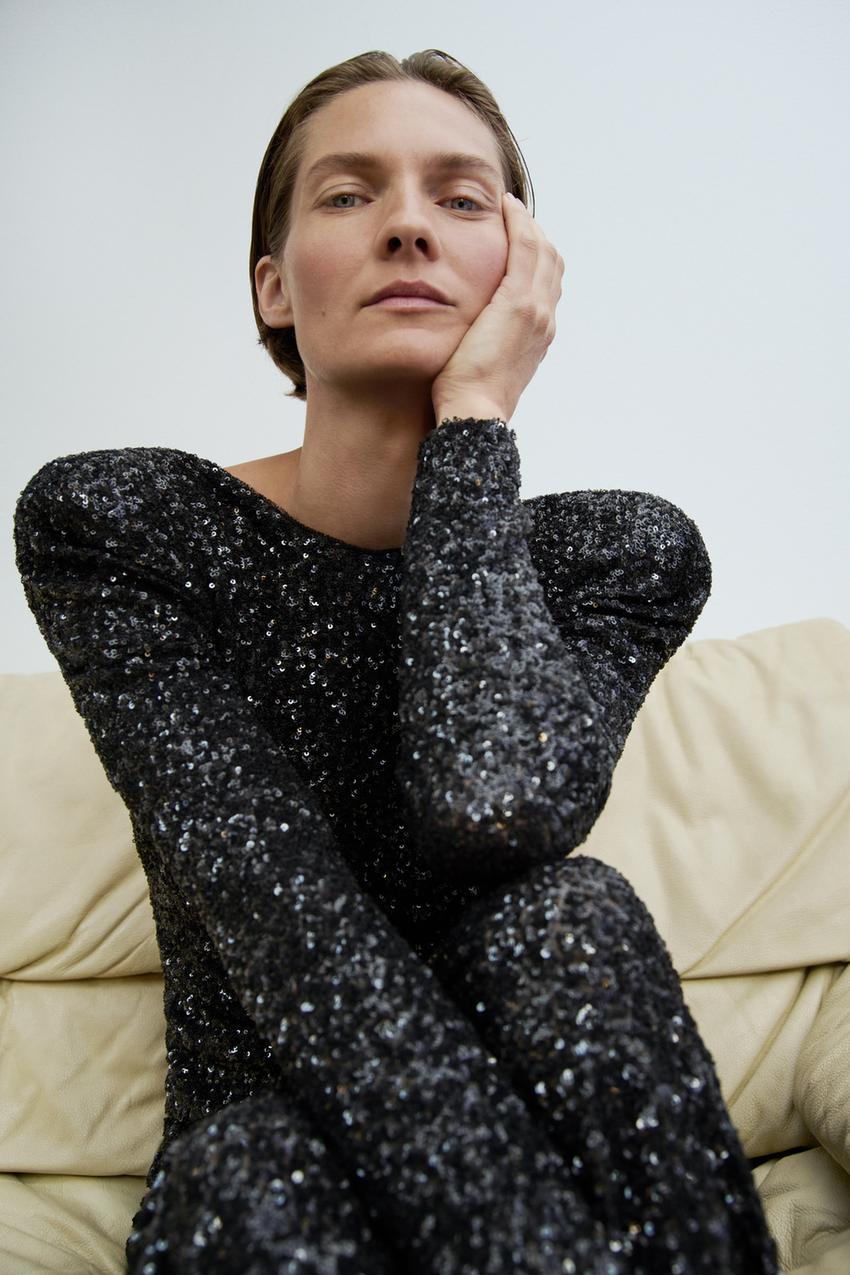 Starry Sequin Maxi Kleid Vorderansicht
