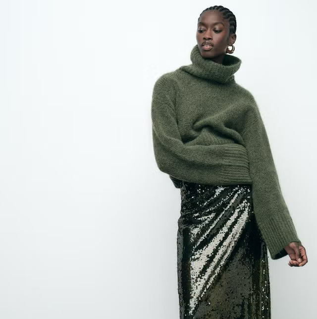 Nivelle | Strickpullover mit Rollkragen, Cropped Fit & Weiten Ärmeln