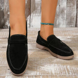 zwarte suède dames loafers met comfortabele instap