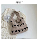 Elegante LunaWeave Shoulder Bag in beige, perfect voor werk en casual uitstapjes.