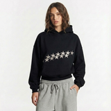 schwarzer sternen hoodie damen lässiger schnitt