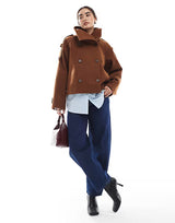 Veloura Kurzjacke Damen in Dunkelbraun