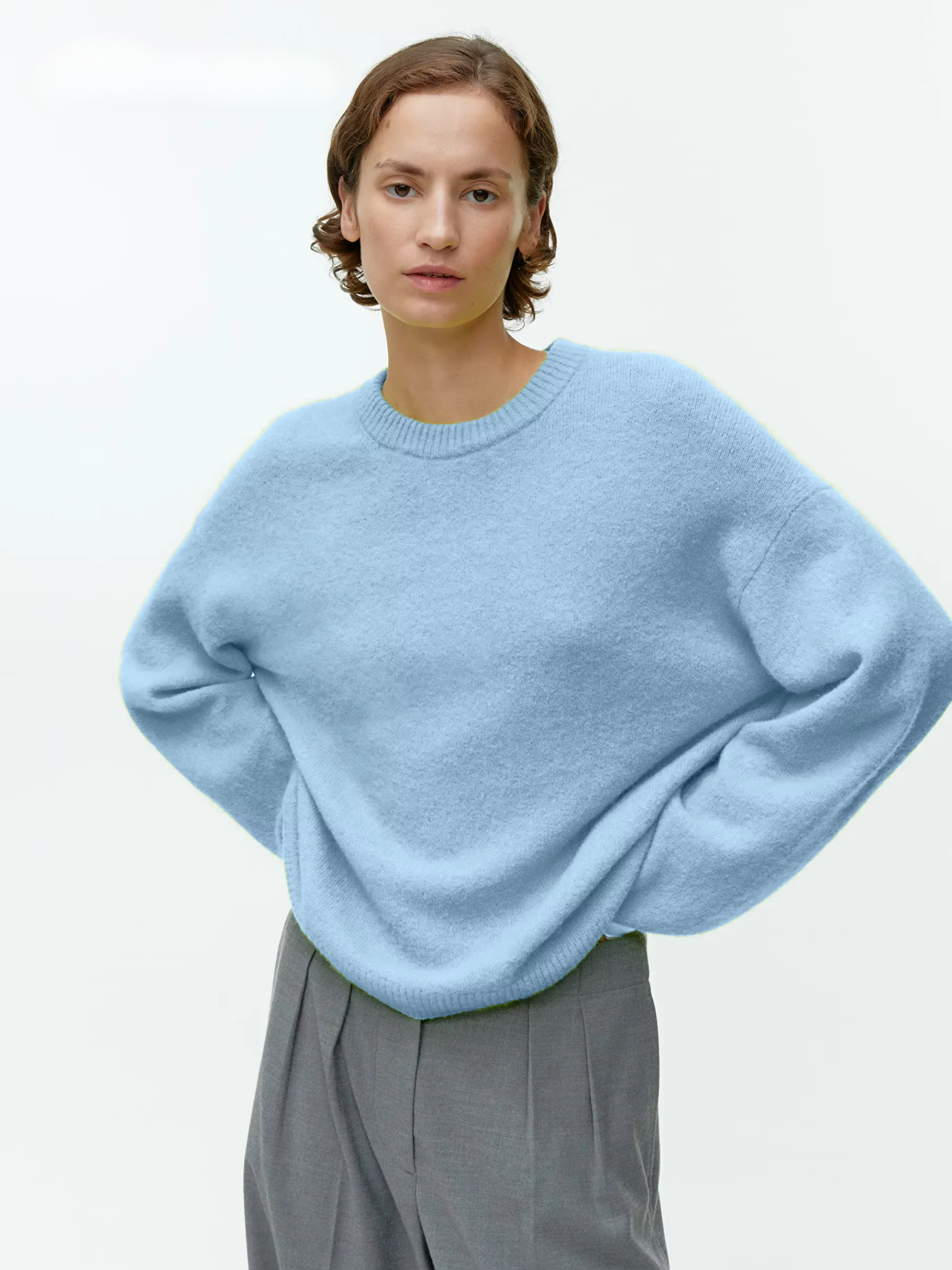 PureEase Sweater Damen hellblau relaxed fit
