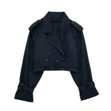 City Chic Trenchcoat Damen – Detailansicht von Kragen und Knöpfen