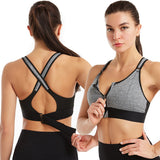 Grijze sportbeha voor dames - Comfortabele en ademende FlexiPro sportkleding.
