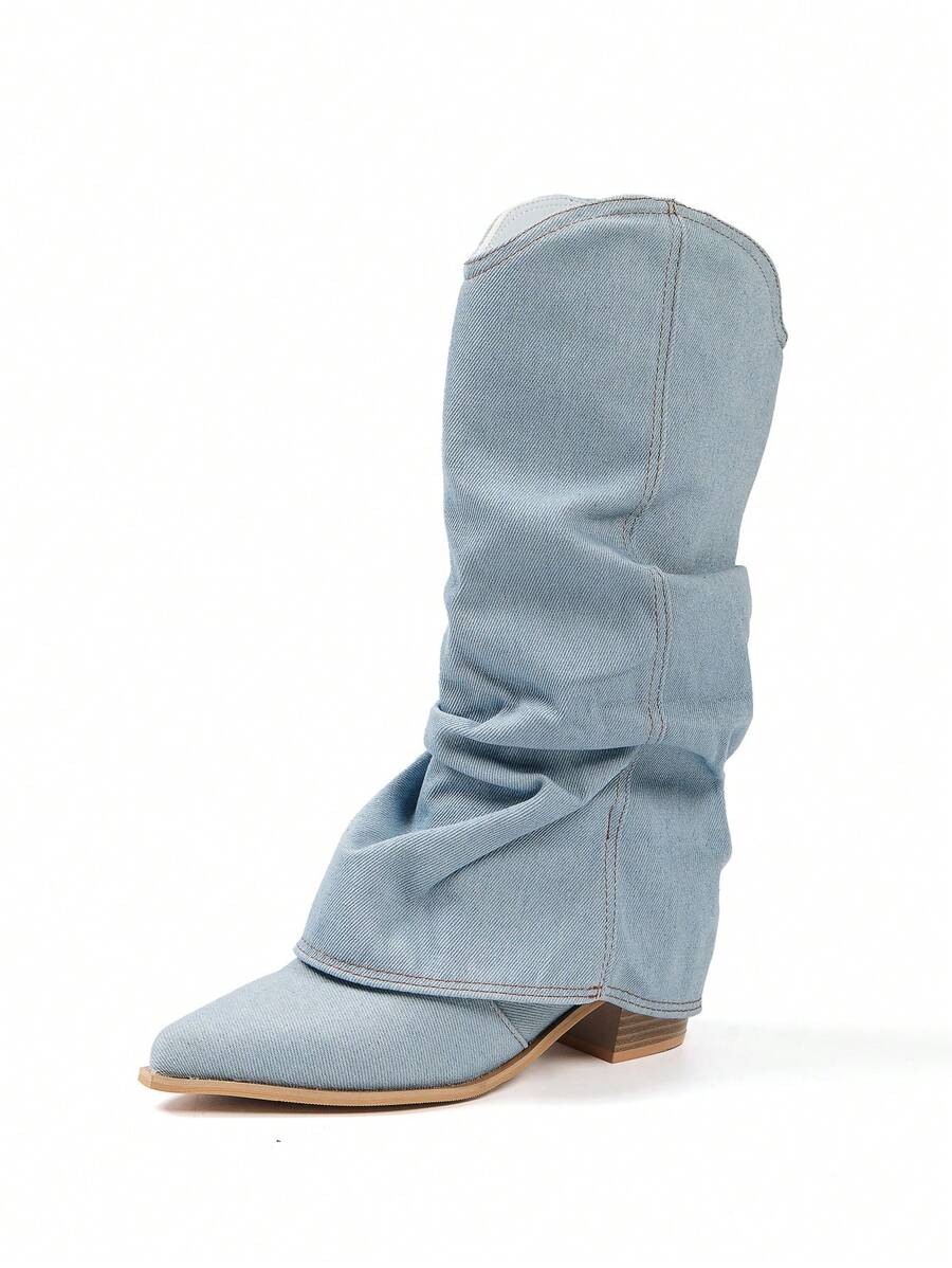 Slouchy Denim Boots für Damen – Trendige Fashion Stiefel