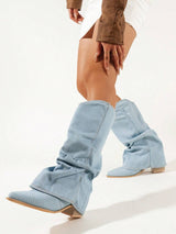 Modische Denim High Boots für Streetstyle Outfits