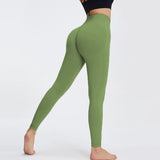 PowerCurve Leggings Damen grün seamless training
