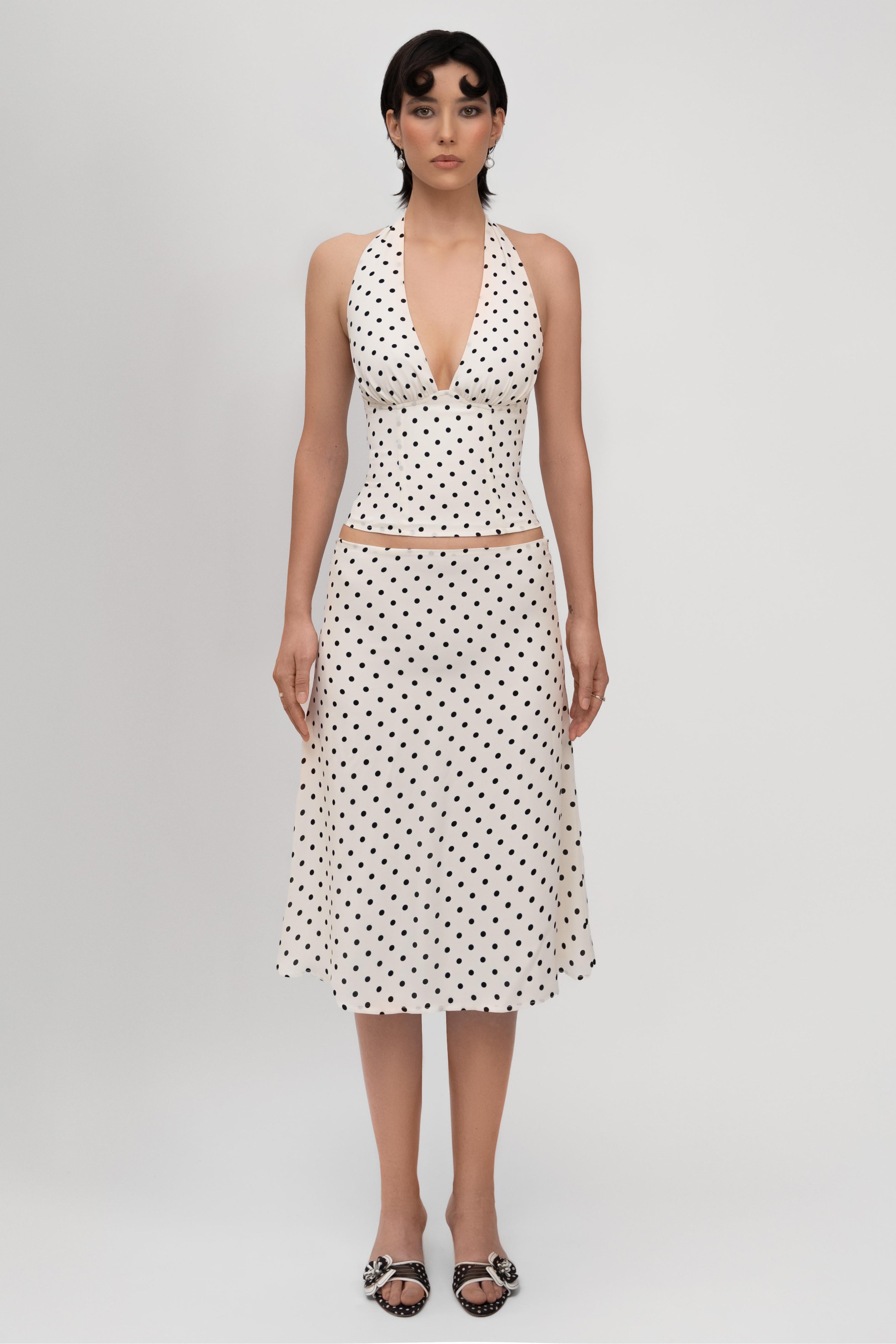 twee-delige dames polkadot set
