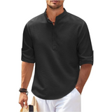 casual shirt met opstaande kraag
