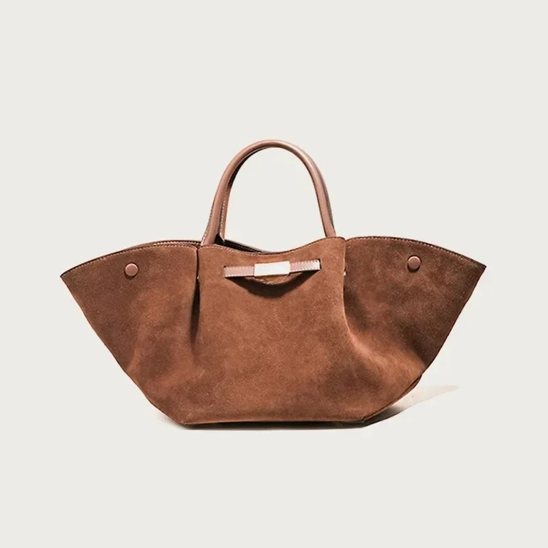 firenze suede tote large in brown als handcarry mit stabilen henkeln