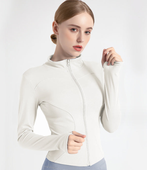 Weißes Damen Sportjacke, leicht & atmungsaktiv
