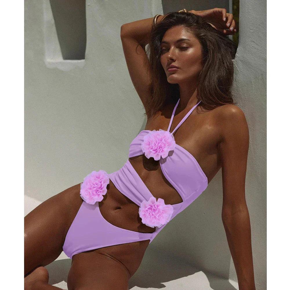 Sophie | Elegant Cut-Out Floral Monokini