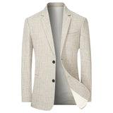 Beige blazer voor heren geschikt voor lente en zomer
