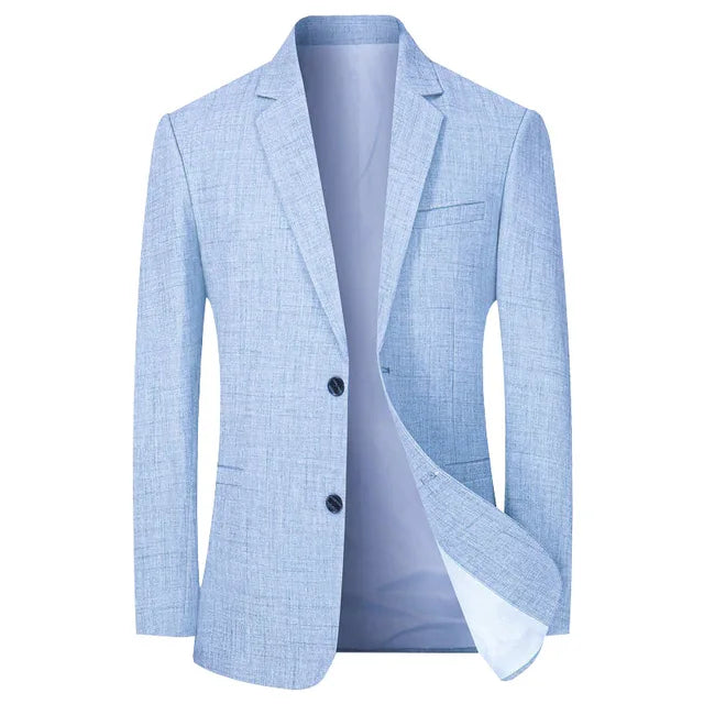 Lichtblauwe Ademende blazer heren met klassieke snit
