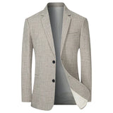 Smart casual linnen blazer heren voor zakelijke gelegenheden
