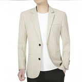 Lichtgewicht linnen blazer voor heren in beige kleur
