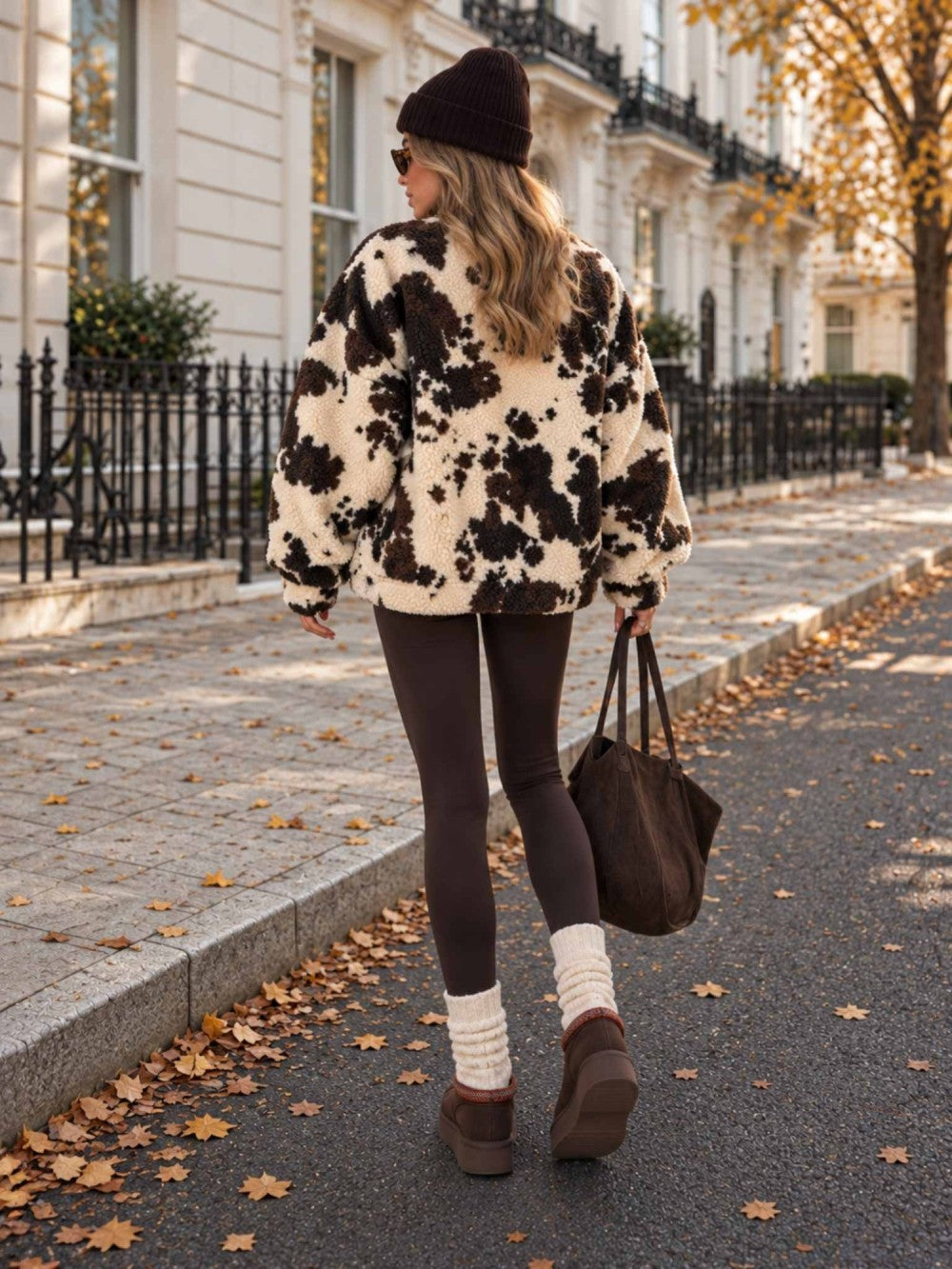 Mavie Teddyjacke oversized zu Jeans kombiniert