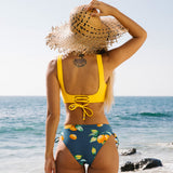 Bikini Damen Farbverlauf Push-up – SunsetLace von Talaine, Detailansicht