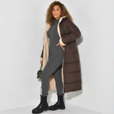 Rückansicht wendbare Damenjacke mit Kapuze