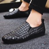 Stijlvolle loafers met gevlochten lederen bovenwerk en ademend design

