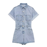 Lichtblauwe denim jumpsuit