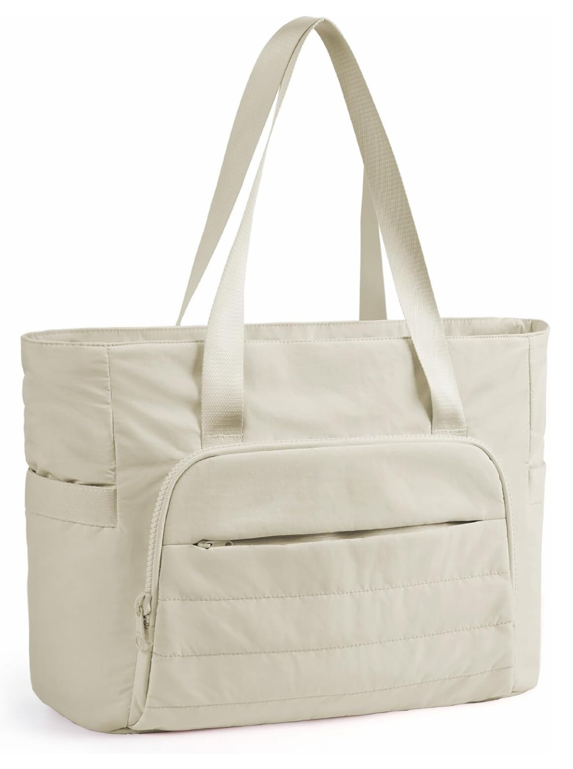 FlexaCarry tas in beige met verstelbare hengsels en minimalistisch design