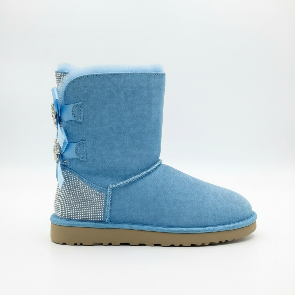 Elodie Sparkle Bow Boots | Winterstiefel aus Wildleder mit Schleifen & Glitzer-Details