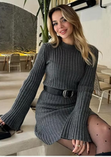 Elodie | Ribbed Knit Mini Dress 