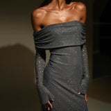 Celestia Glow | Off Shoulder Maxi Dress
