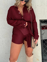 chique loungewear met knoopsluiting
