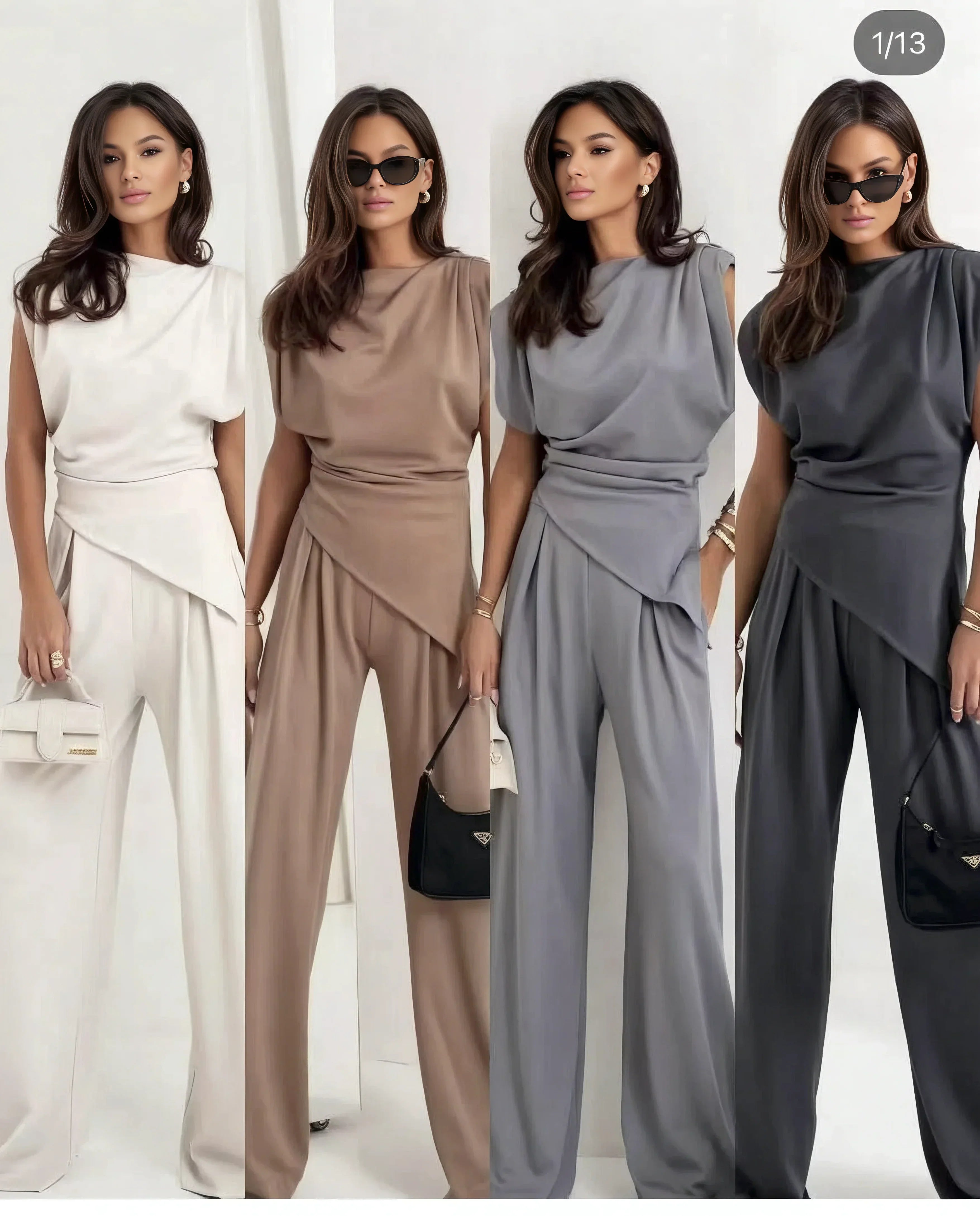 Talaine Amelisse Zweiteiler Damen mit asymmetrischer Drapierung