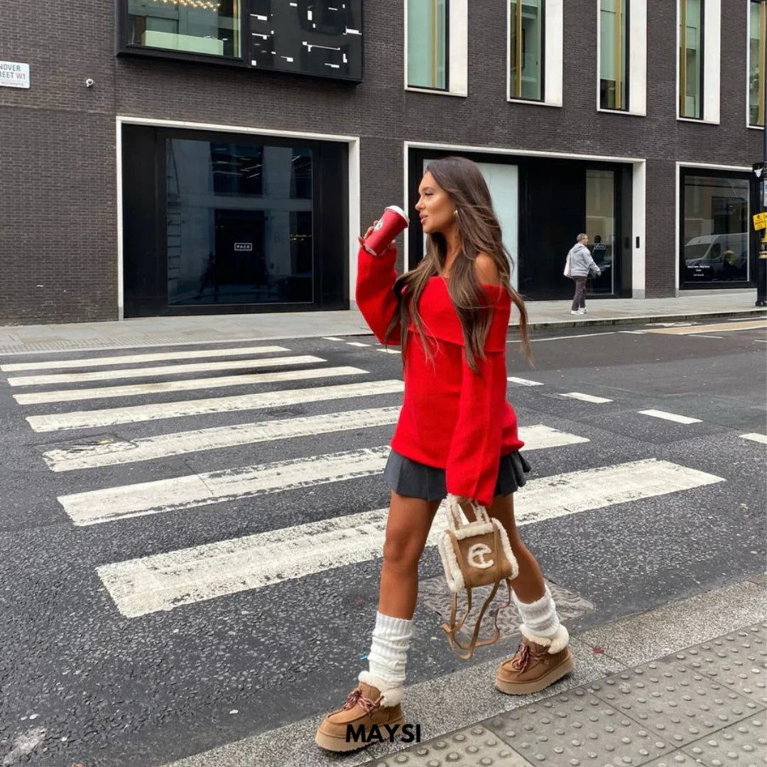 Charmelle Off-Shoulder Pullover | Damen-Trui mit eleganter Schulterfreiheit