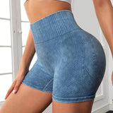 Booty Boost Shorts in Blau – nahtlos & squat-proof