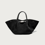 firenze suede tote in black als elegante alltags-handtasche