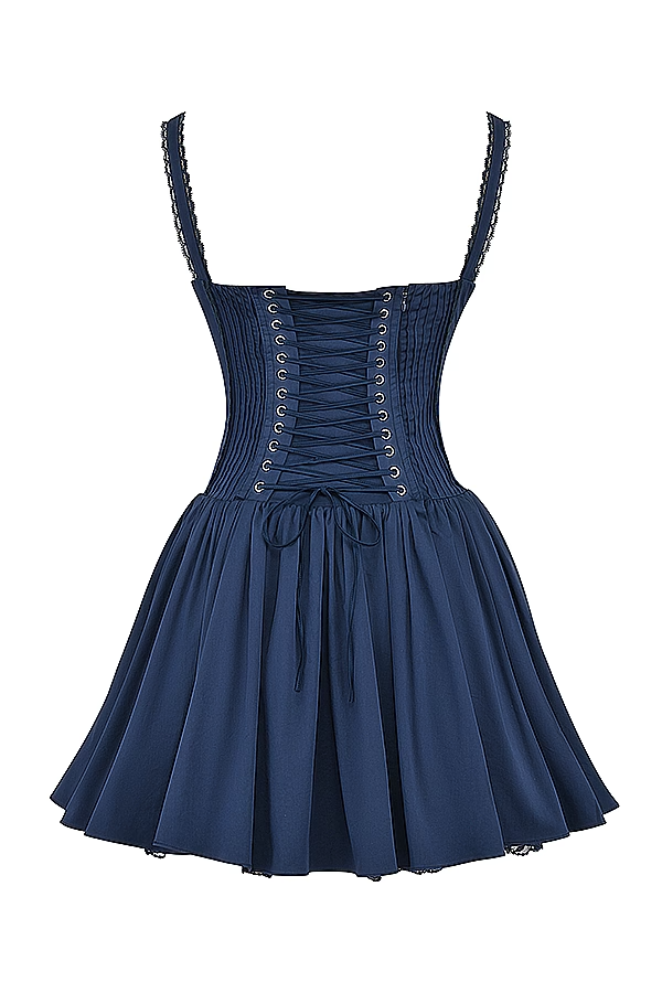 Corsivana | Lace Up Mini Dress