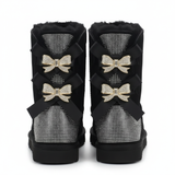 Elodie Sparkle Bow Boots | Winterstiefel aus Wildleder mit Schleifen & Glitzer-Details