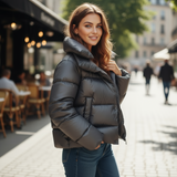 Karevia | Gepolsterte Damenjacke mit Kapuze & Oversized Fit