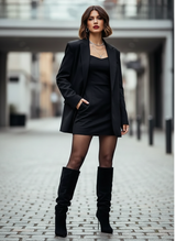 Virella Slouch Boots | Hohe Wildleder-Stiefel mit Faltenoptik & Stilettoabsatz