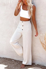 wijde linnenbroek dames zomer elegant comfortabel
