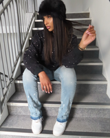 Solayne Sparkle Hoodie | Oversized Unisex Hoodie mit Strasssteinen